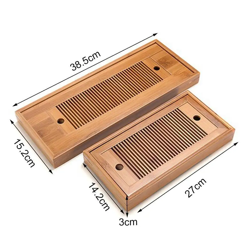 Simple Tea Trays Bamboo Water Drain Tea Tray Set Dry Brewing Table Kung Fu Tea Set Drawer Chinese Tea Room Table Home Tea Board images - 6