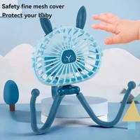 USB Rechargeable Octopus Electric Fan  Stroller Fan Crib Portable Silent Small FanMulti Functional Handheld Mini Octopus Fan