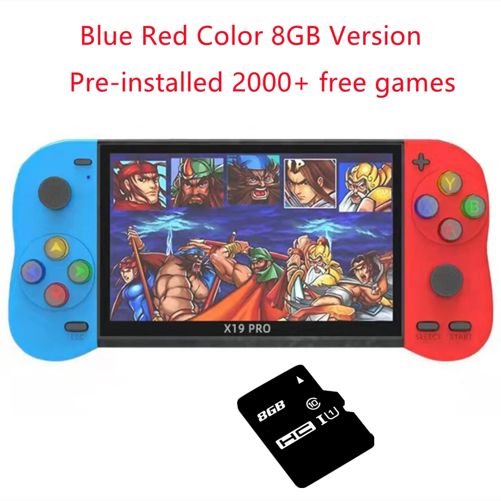 X19 Pro 5 inch portable game console 8GB 32GB hanheld game player with 2000 free games for Arcade neogeo mame colorful buttons 