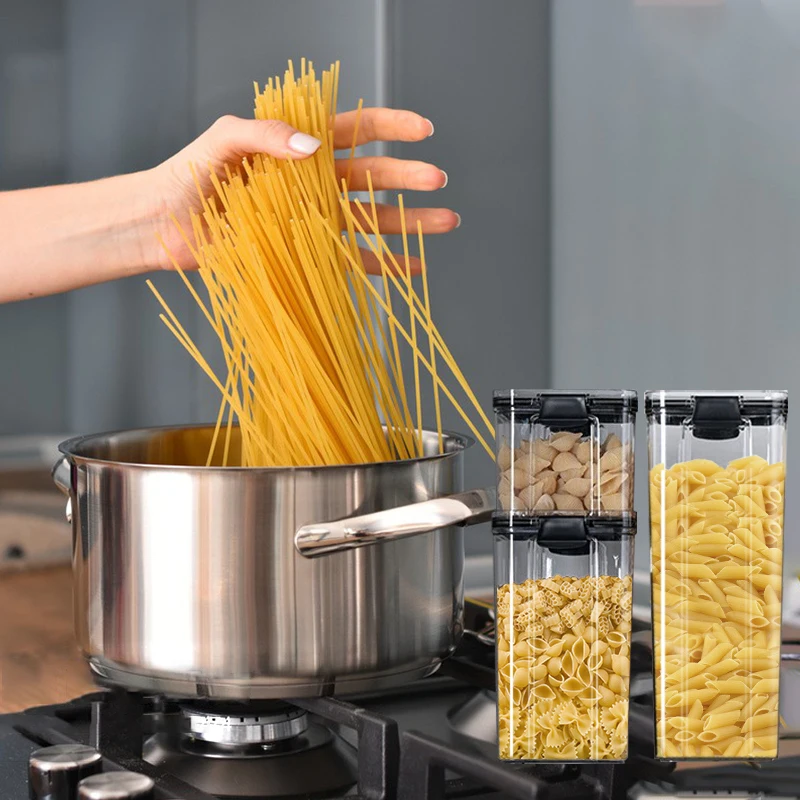 Food Storage Containers Plastic Jar Sealed Cans Kitchen Storage Box Clear Bulk Container for Noodle Spices Cereals Organizer Box storage box kitchen storage box food storage container food storage box rice storage box storage jar food storage can food storage pots seasoning storage container pickle storage container