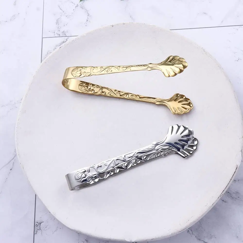 Stainless Steel Ice Cube Clips Sugar Tongs Foods BBQ Clips Ice Clamp Tool Bar Kitchen Serving Ton stainless steel tongs