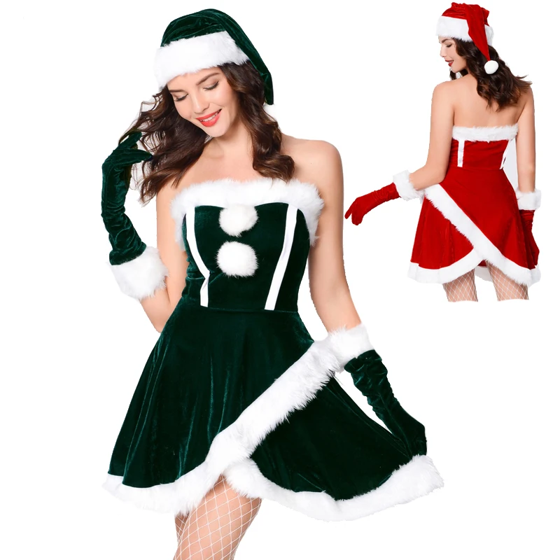 

Женский праздничный костюм-эльф с Санта-Клаусом