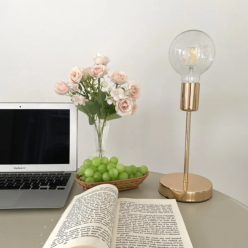 Lâmpada de Mesa Presente do Dia dos Namorados Estilo Ouro Retro Cabeceira Escritório Quarto Noite Luz Casamento Kawaii Decoração Anime Led Ins 17 mesa cabeceira escritório quarto noite luz presente