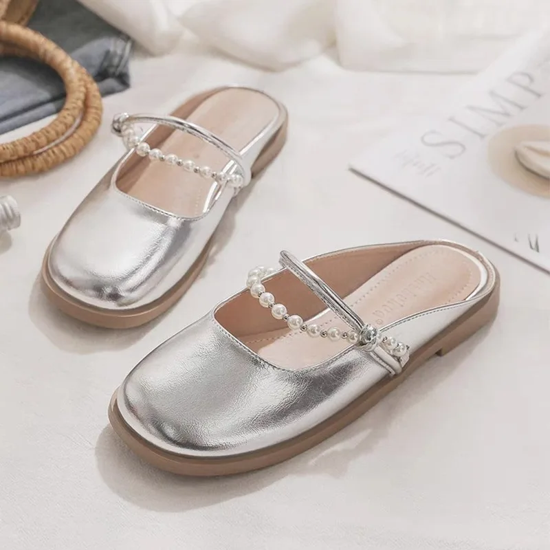 

Beaded Women Flats Slippers Designer Summer Flip Flops 2024 Brand Slingback Women Sandals New Mules Fashion Zapatos Femme Slides