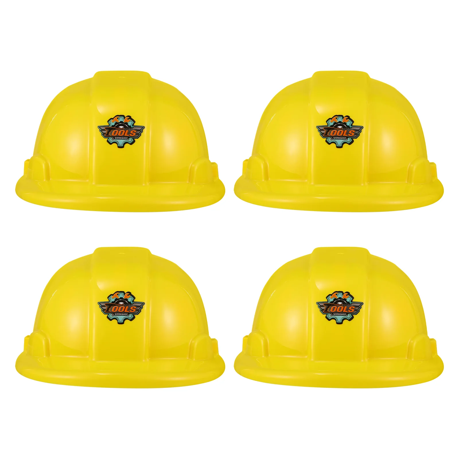 

4pcs Yellow Construction Hats Kids Role Play Construction Worker Hard Engineering Worker Dress Costume Accessories Party Dress
