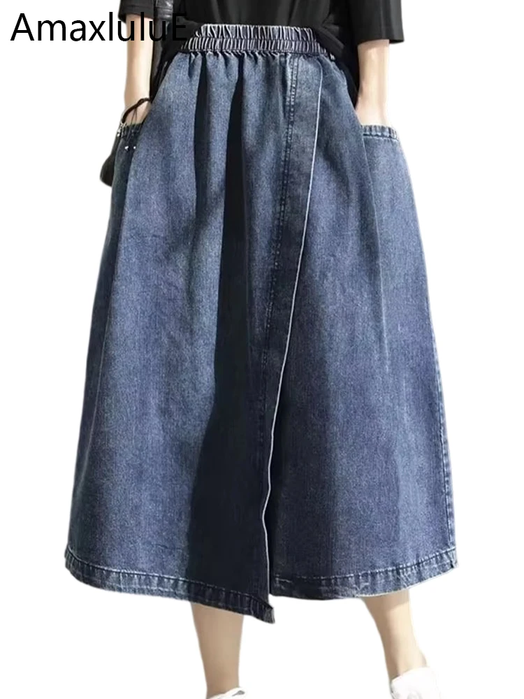 Amax LuluE Nouveauté Printemps 2024 : Jupes en Jean Amples Vintage pour Femme, Mode Streetwear, Vêtements de Luxe Classiques et Décontractés Style Harajuku