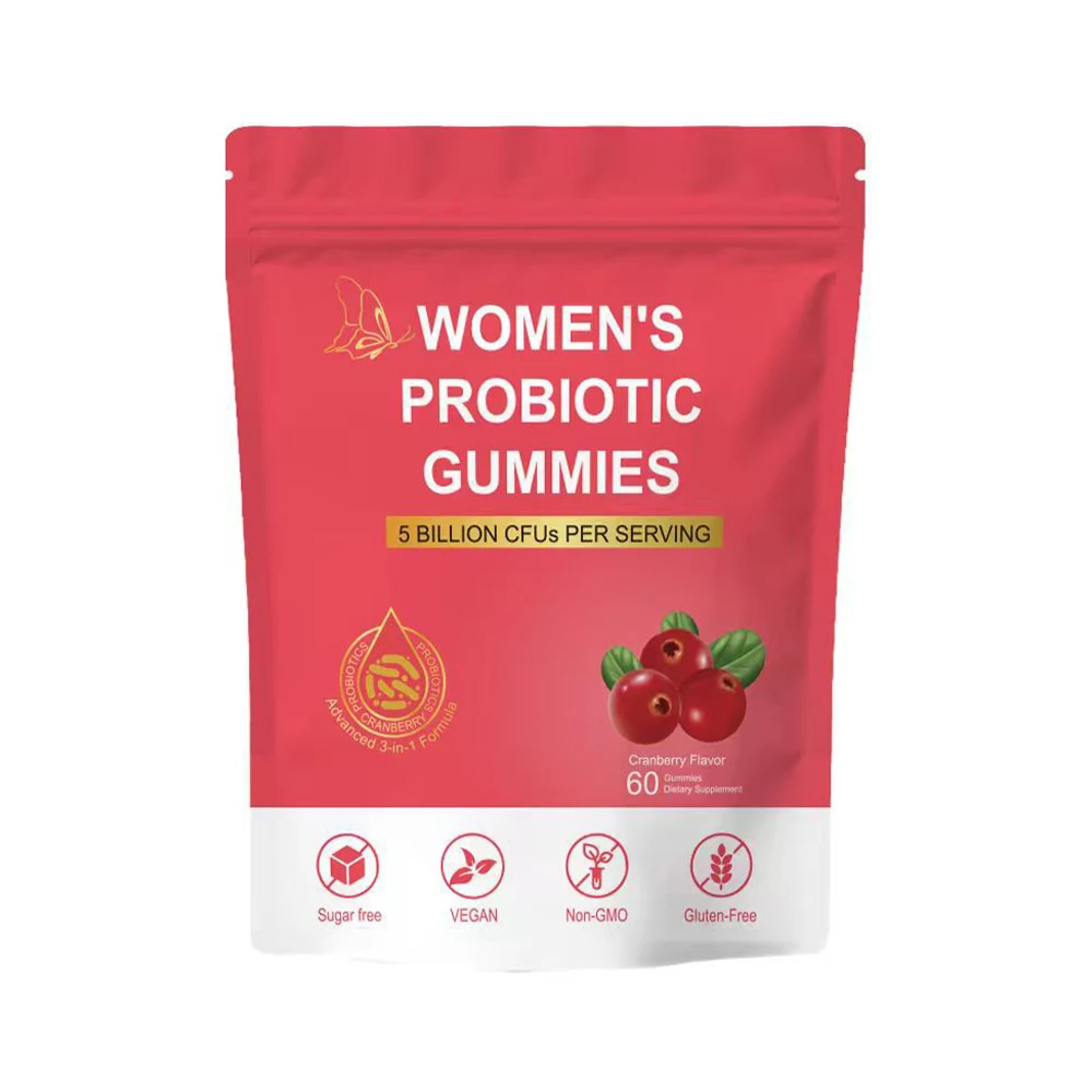 Women's Probiotic Gummies - Feminine Vaginal Probiotic Yeast pH Balance Gummies, Cranberry Probiotics for Women Vaginigal Health