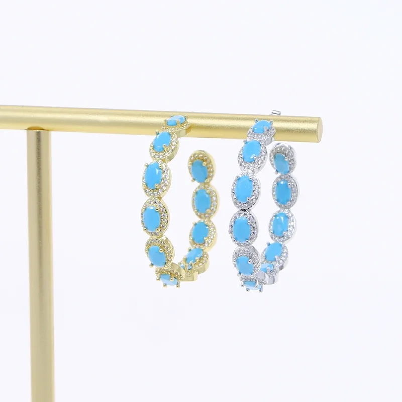 Boucle Oreille Créole et Charms en Zircon - Julianne - Nébuleuse Bijoux