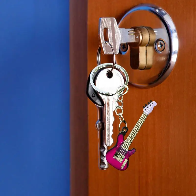 Portachiavi Chitarra In Acciaio Inox - Design Musicale, Regalo Per Musicisti