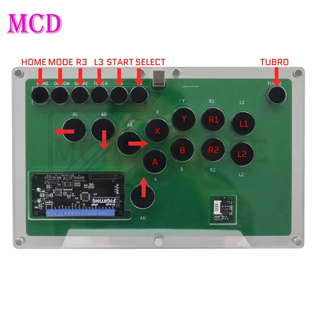 Built-in Brook Universal Fighting Board UFB-UP5 Ultra-Thin Hitbox Fight Box  Arcade Controller For PS5/PS4/PS3/XBOX/SWITCH/PC Etc