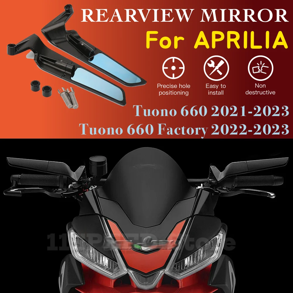 

Aerodynamics Rearview mirror FOR Aprilia Tuono 660 2021-2023 TUONO 660 Factory 2022 2023 Stealth Mirrors Adjustable Winglet