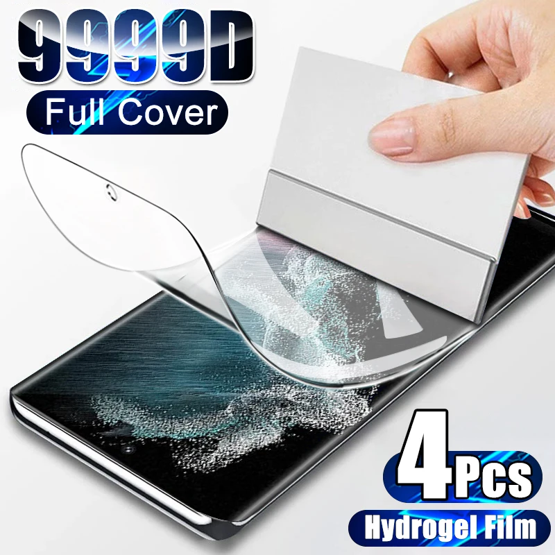 Гидрогелевая пленка для Samsung Galaxy S10 S20 S9 S8 S21 S22 Plus Ultra FE Note 20 8 9 10 4 шт. защитная экрана
