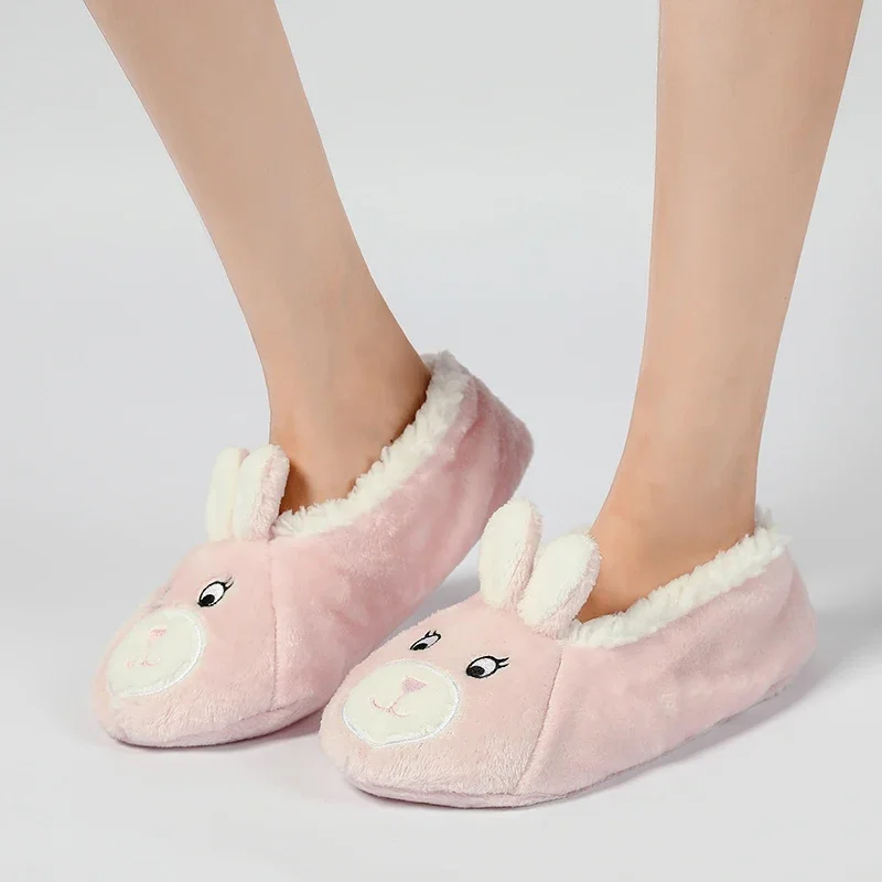 Women's Winter House Slippers Shoes Indoor Floor Warm Soft  Animals Cartoon Home and Comfort Woman Slipper Funny Cattle Socks 4
