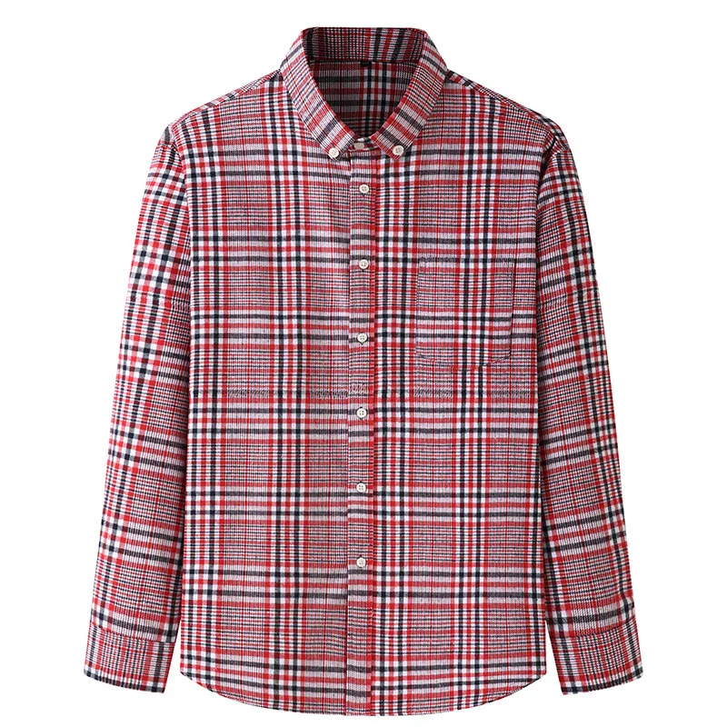 New Arrival Fashion Suepr Large Spring And Autumn Winter Plaid Frosted Men Casual Long Sleeve Shirt Men Plus Size 2XL-9XL 10XL mens short sleeve button up shirts Shirts
