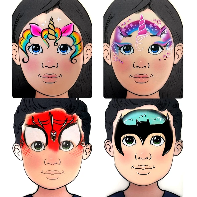 Professional 18 or 5 Face Painting Stencils Washable Easily Use DIY St