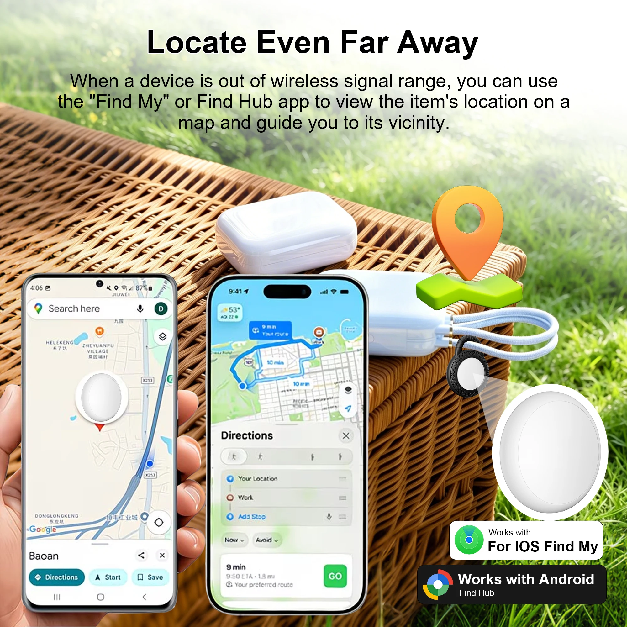 4팩 듀얼 시스템 GPS 트래커: 스마트 안드로이드/구글 및 iOS 내 물건 찾기 호환 ? 물건, 장치, 애완동물 추적