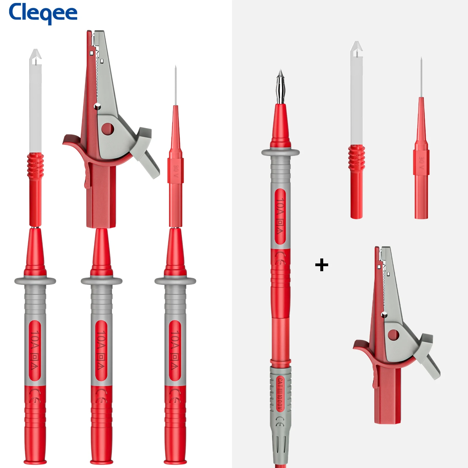 Multimeter Test Lead Kit Cleqee CKT004 test cable 4mm banana plug with crocodile clip wire perforation probe for electrical