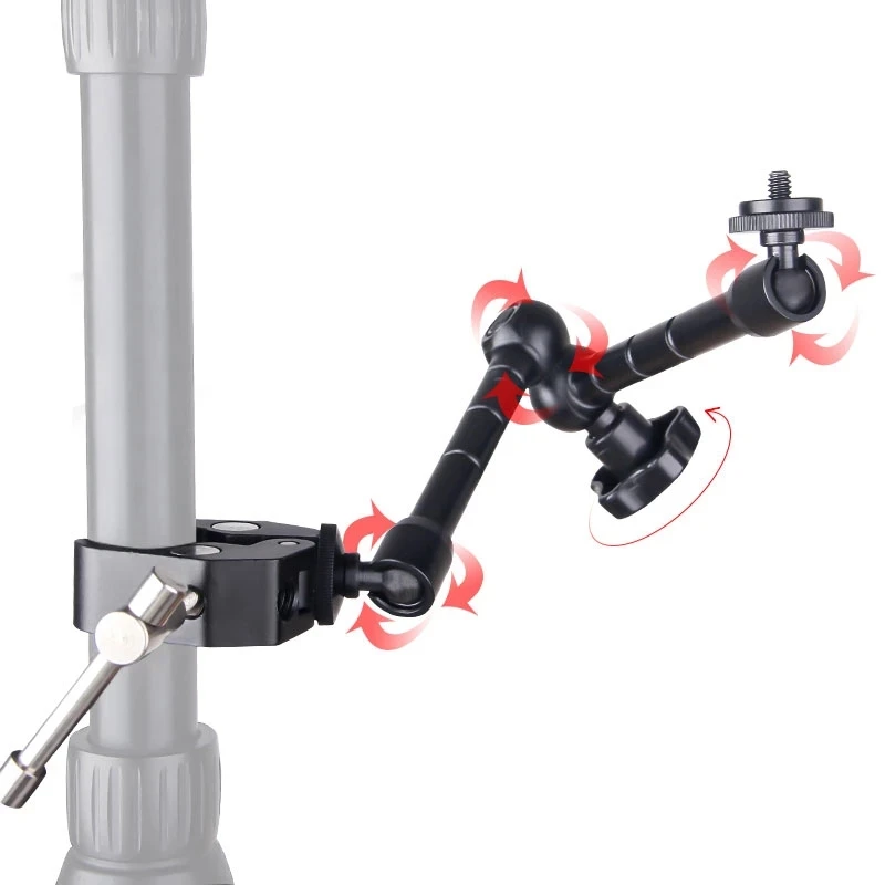Adjustable 11-Inch Articulating Magic Arm with Super Clamp