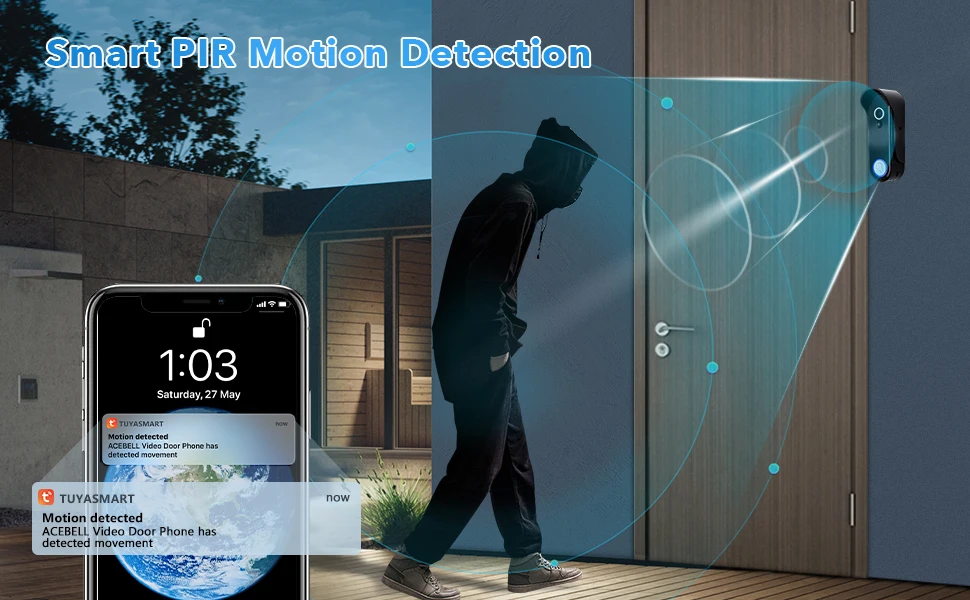 ANJIELO Tuya Smart 1080P Wireless Video Intercom System for Home Apartment Doorb