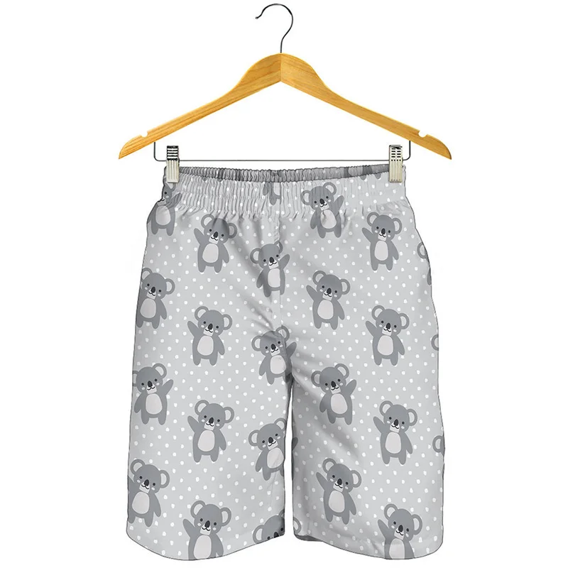 

Cute Koala Pattern Short Pants Men Kids 3D Printed Animal Beach Shorts Summer Vacation Swimming Trunks Cool Surf Board Shorts