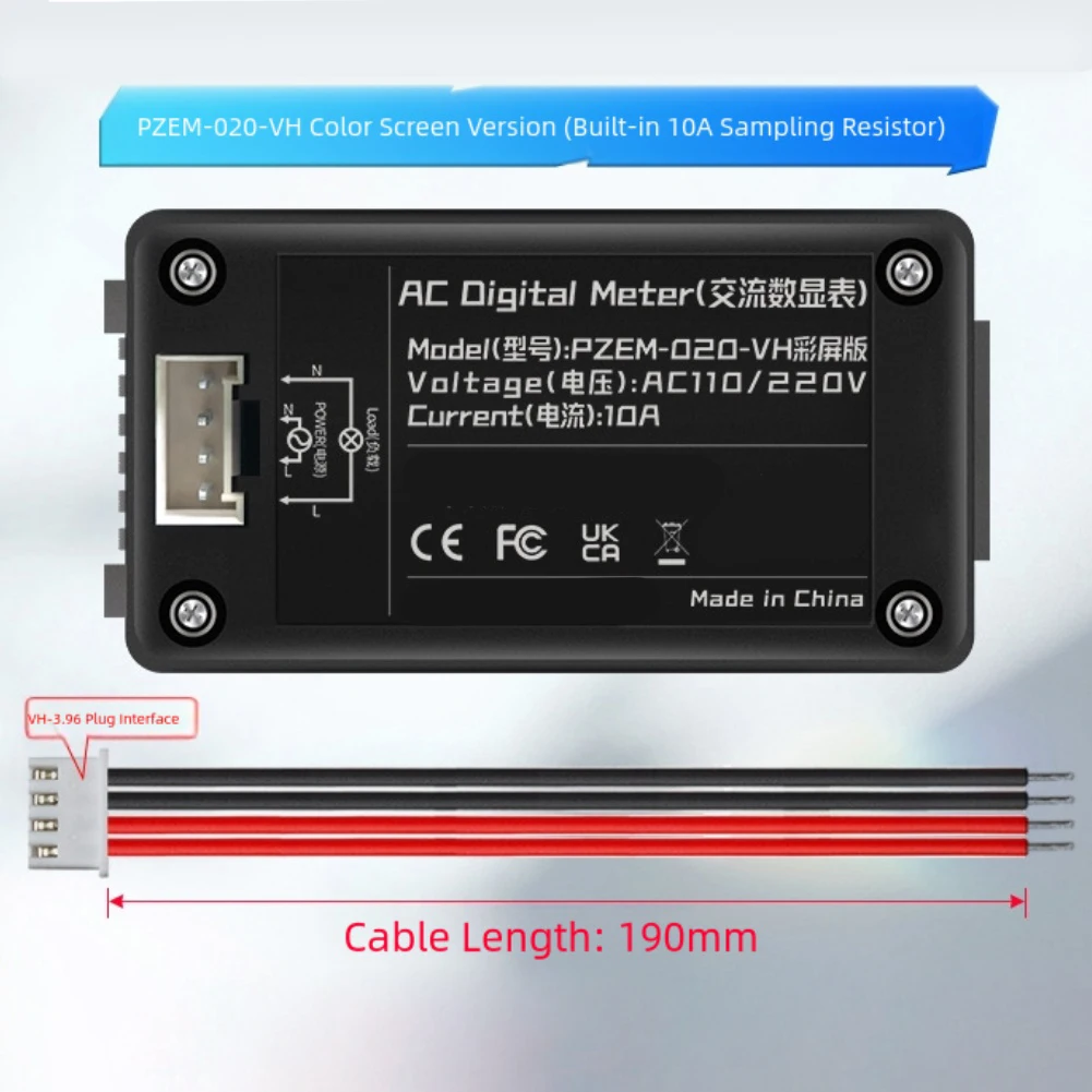 Y5GD 다기능 AC110V/220V 전류 전력계 컬러 LCD 디지털 디스플레이 전력 모니터 100A 고정밀 모니터