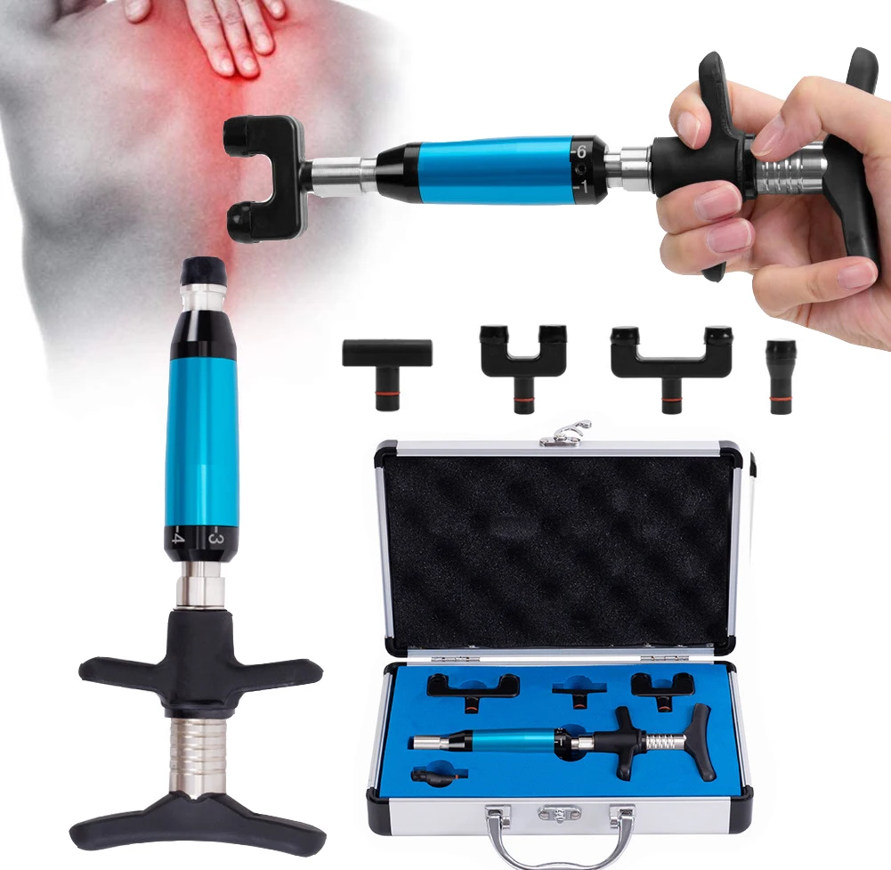 300N Chiropractic Adjustment Tool Spine 6 Levels 1/4 Heads Therapy Adjust Vertebration Tool Massager Manual Chiropractic Gun Set