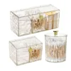 Vanity Makeup Organizer Desktop Storage Box Qtip Holder Dispenser for Cotton Ball, Cotton Swab, Cotton Round Pads for Bathroom 1