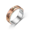 AsJerlya Anxiety Ring Fidget Spinner Rings For Women Men Stainless Steel Rotate Freely Cat Anti Stress Accessories Jewelry 3