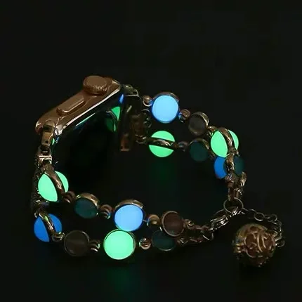 Luminous Stone Jewelry Strap For Apple watch Ultra 8 7 49mm 45mm 41mm 6 5 4SE 44mm 40mm Fashion Wristband For iwatch 3 42mm 38mm
