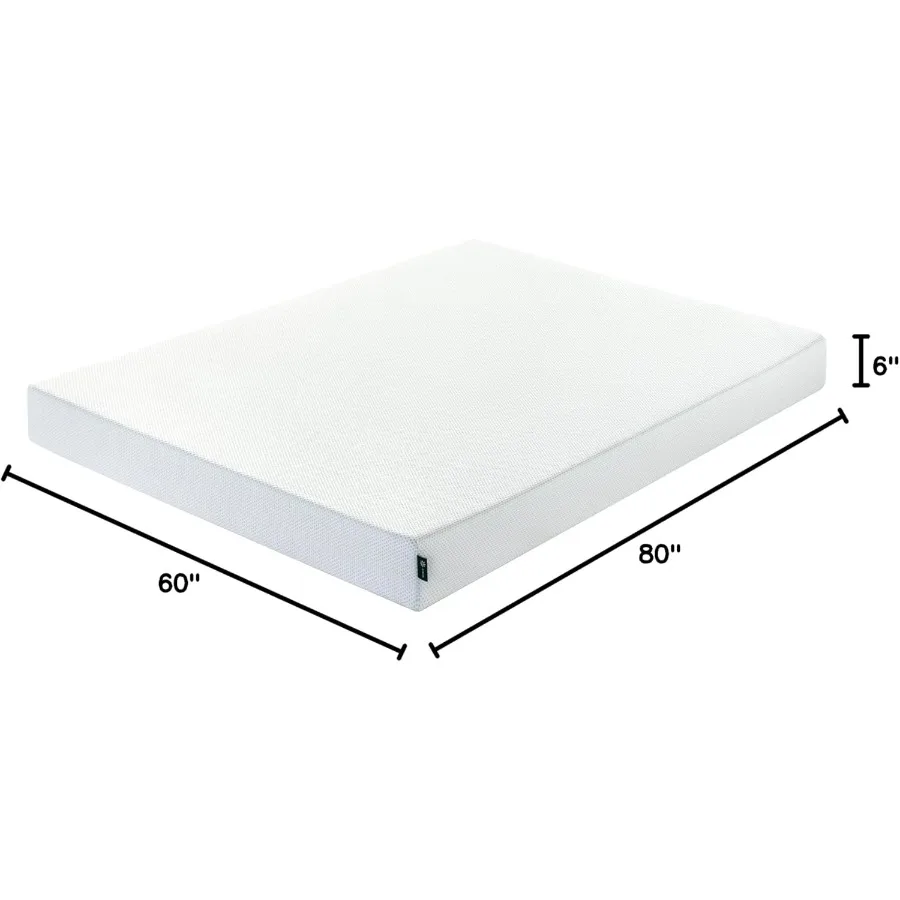 6 Inch Green Tea Cooling Memory Foam Mattress [New Version] Queen Fiberglass Free Medium Firmness Cooling Gel Foam Certified Sa