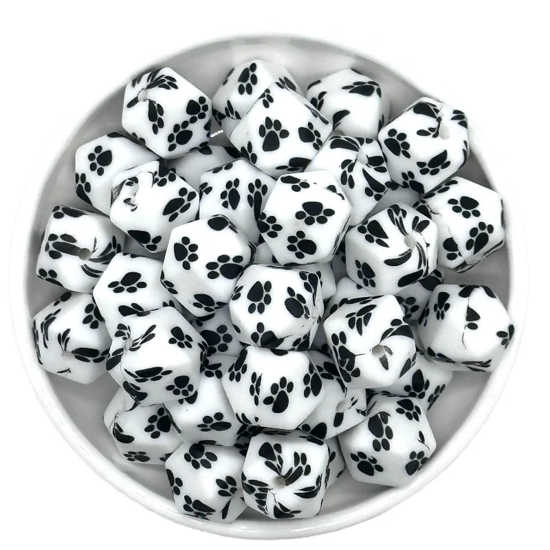 Colorful Hexagon Silicone Beads for DIY Crafts and Decorations (10/20pcs, 14mm)