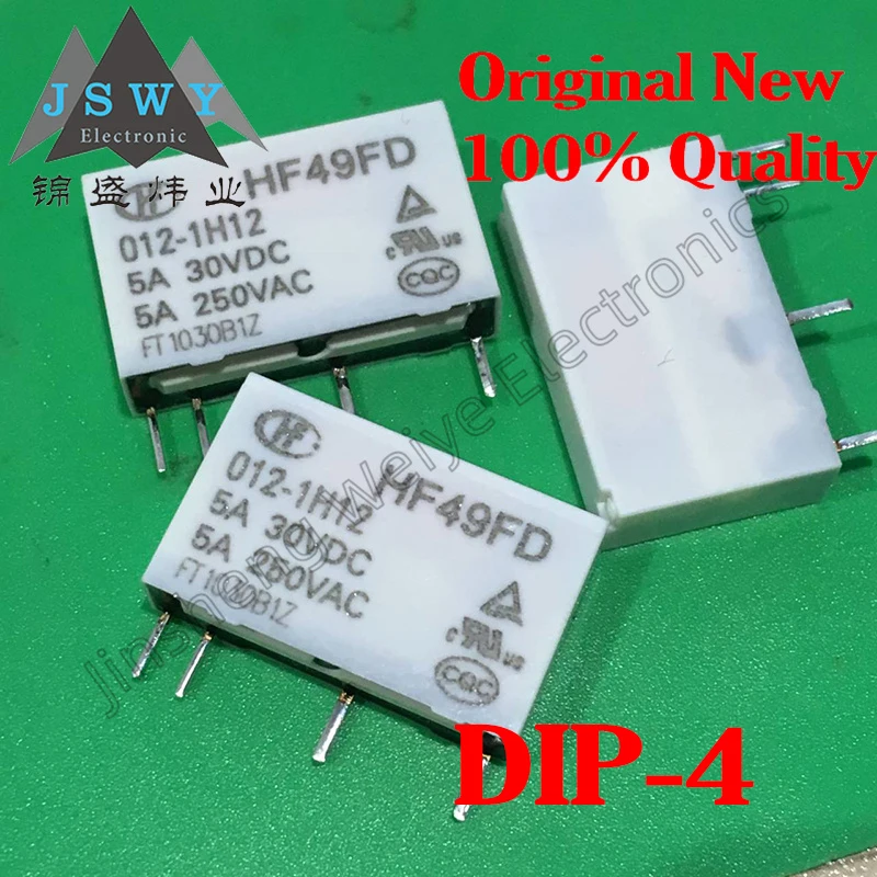 

5PCS Free Shipping HF49FD-005 012 024 1H11 1H11T 1H12 T 4-pin 5A 5V 12V 24V One set of Normally Open Small Relay Brand New