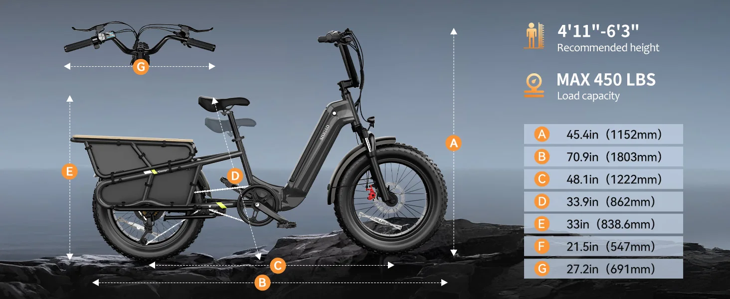 Cemoto 1500W Cargo Electric Bike – 48V Long Range Fat Tire Sb527df14237b4e859e8e38f9e74ed1e9Z