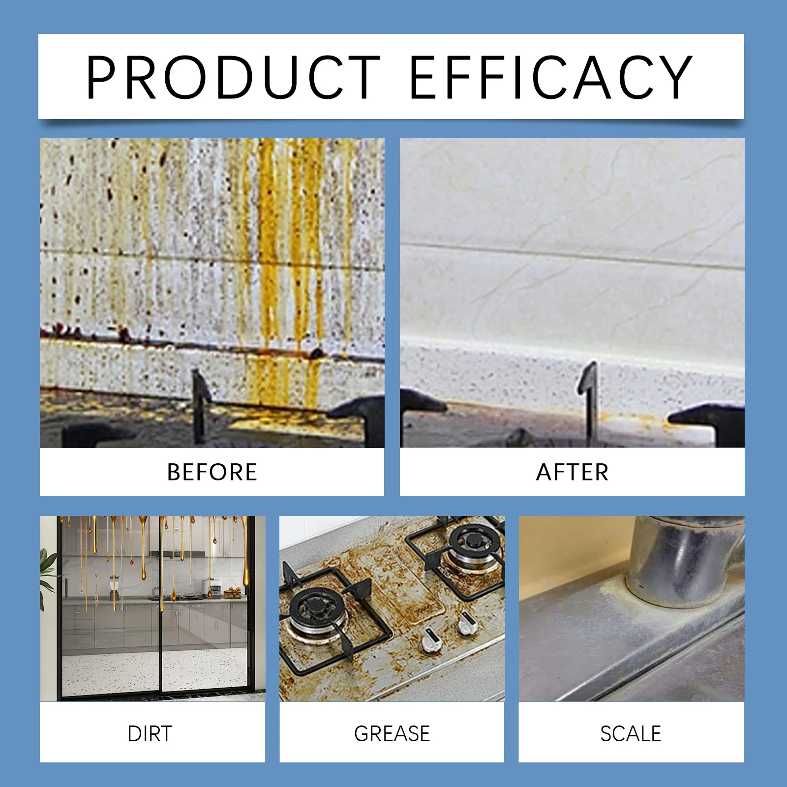 5pcs Kitchen Cleaning Foam Cleaner Spray Household Powerful Oil Grease Removal Agent Kitchen Cookwear Degreaser Cleaner Spray