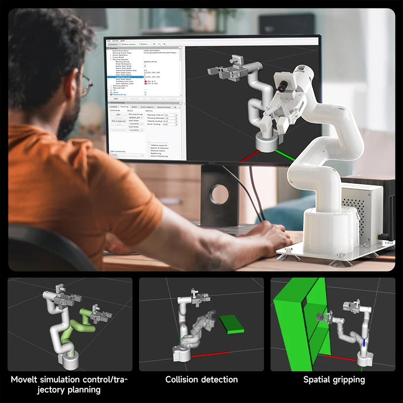 Yahboom JetCobot 7 DOF Collaborative Robotic Arm ROS AI Visual Recognition Support Jetson NANO/ORIN NANO/ORIN NX Board Control 6