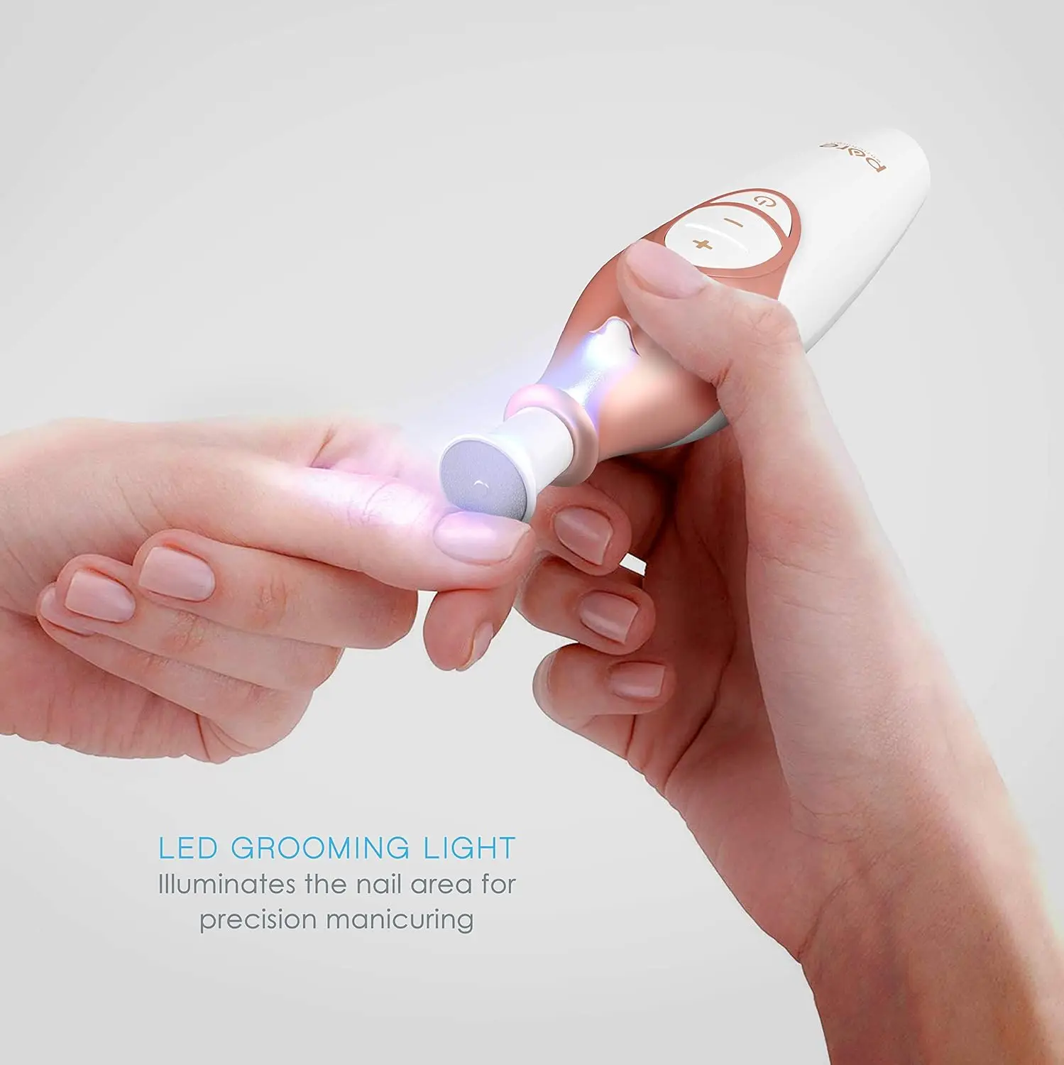 Enrichment PureNails Luxe Rechargeable Manicure Set - 12-Piece Cordless Electric Nail Drill with 9 Nail Attachments, 3 Speeds an 4