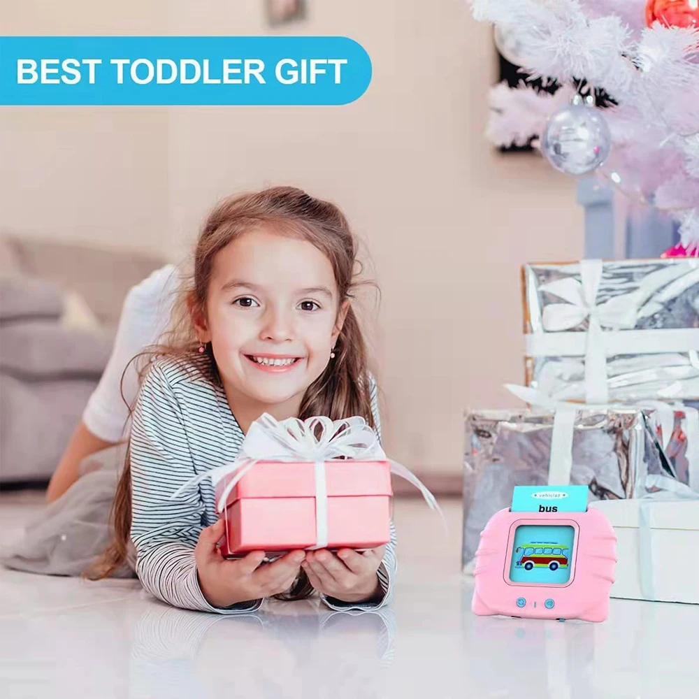 Educational Learning Toy Alphabet Educational Toys Talking FlashCards For Kids Electronic Early Education Machine Montessori Toy Flash Card Preschool Toddlers Biy Girl Gift Travel