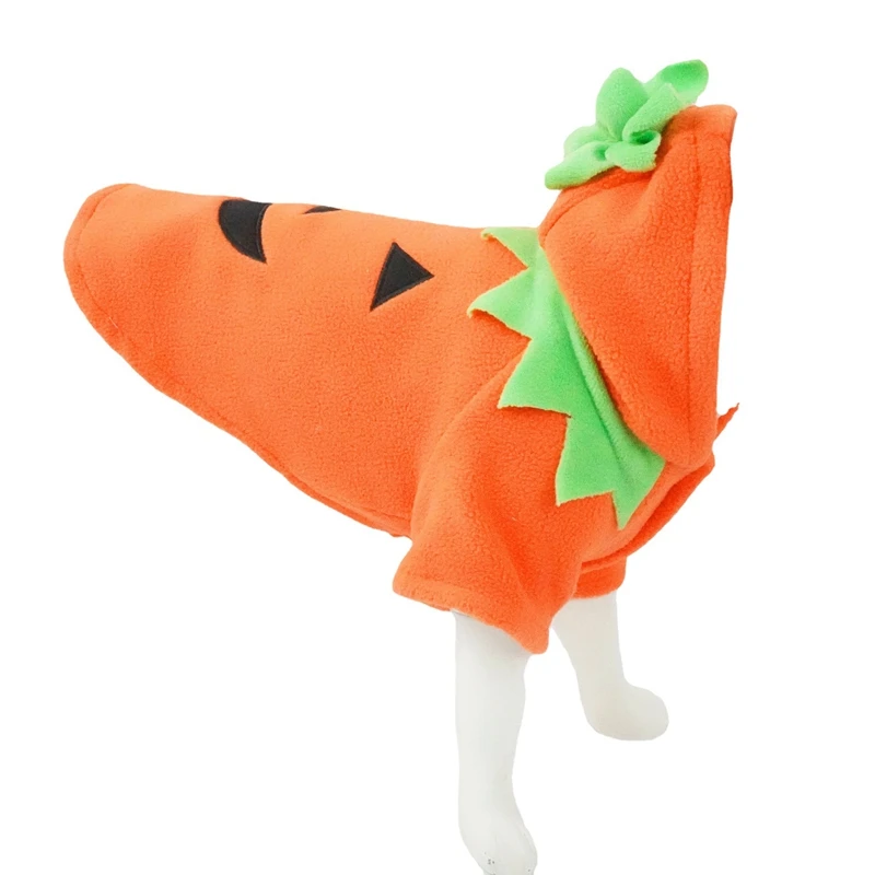 Pumpkin Costumes For Dogs, Halloween Costume For Dogs Small, Pet Cosplay Dress, Puppy Warm Outfits Fleece Hoodie 36 X 23Cm