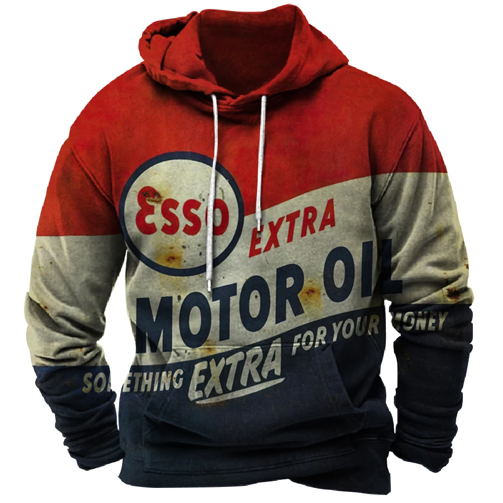 

Vintage Hooded Men's Racing 3D Print Street Hoodie Sweatshirt Winter Long Sleeve Oversized Hoodie Tops Casual Pullover