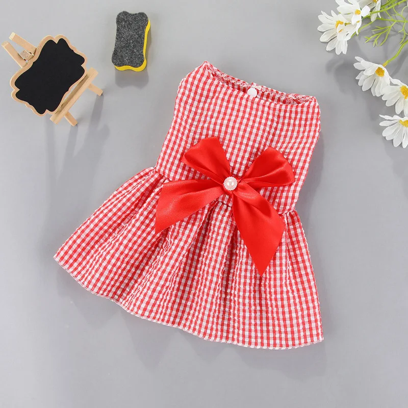Puppy Spring Clothes Dog Fancy Dress for Small Breeds Dogs Pet Short Skirt Pomeranian One Piece Ropa Perro Costume Free Shipping