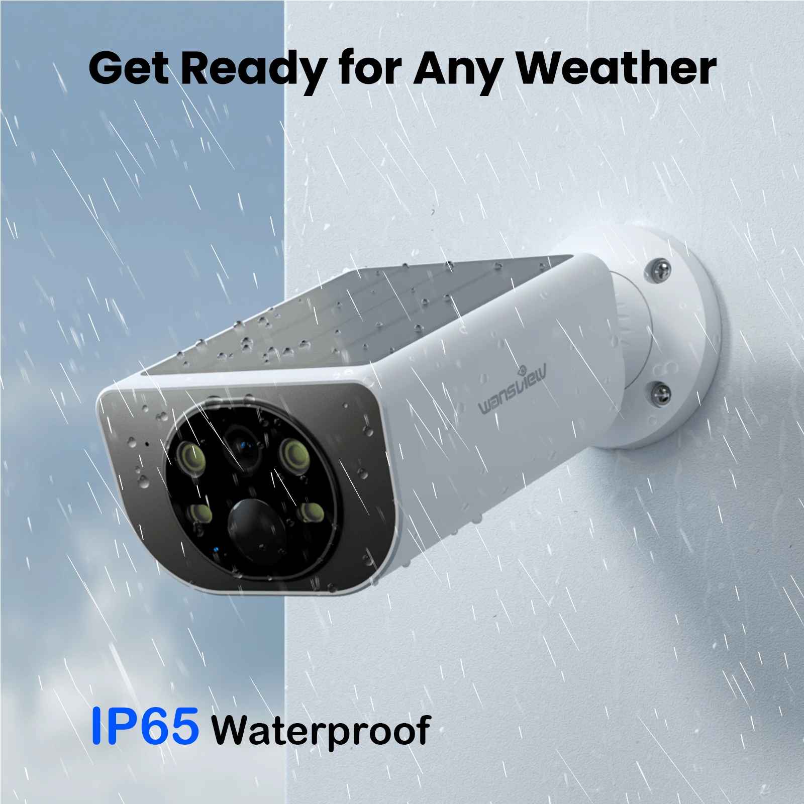 Wansview Outdoor Solar Security Camera with Battery 3MP 2.4G WIFI Camera Battery Cloud Storage Color Night Vision 2-Way Audio 6