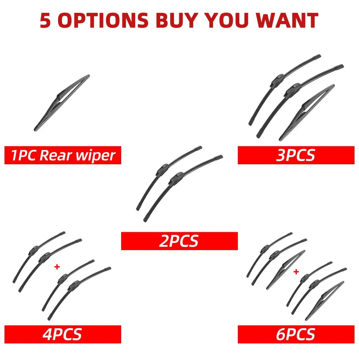 3PCS Car Wiper For Citroen C2 2003-2009 Front Rear Wiper Blades Brushes Auto Accessories 2003 2004 2005 2006 2007 2008 2009 3