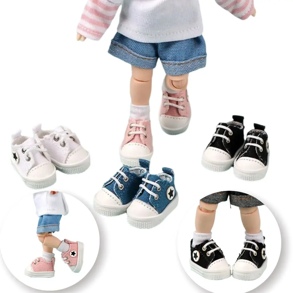 Fashion Star Pattern Ob11 Shoes Dress Up Low Top Doll Canvas Shoes Cute Outfit Sports Shoes Casual Doll Shoes Doll Accessories