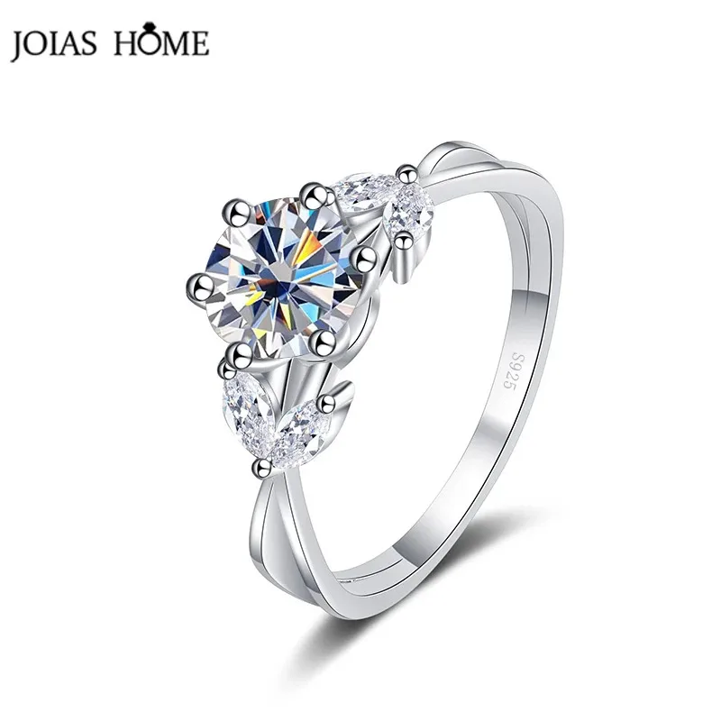 

Joias Home 1 CT Certificated Flower Shape Moissanite Ring For Female S925 Sterling Silver Fine Jewelry Romantic Engagement Ring