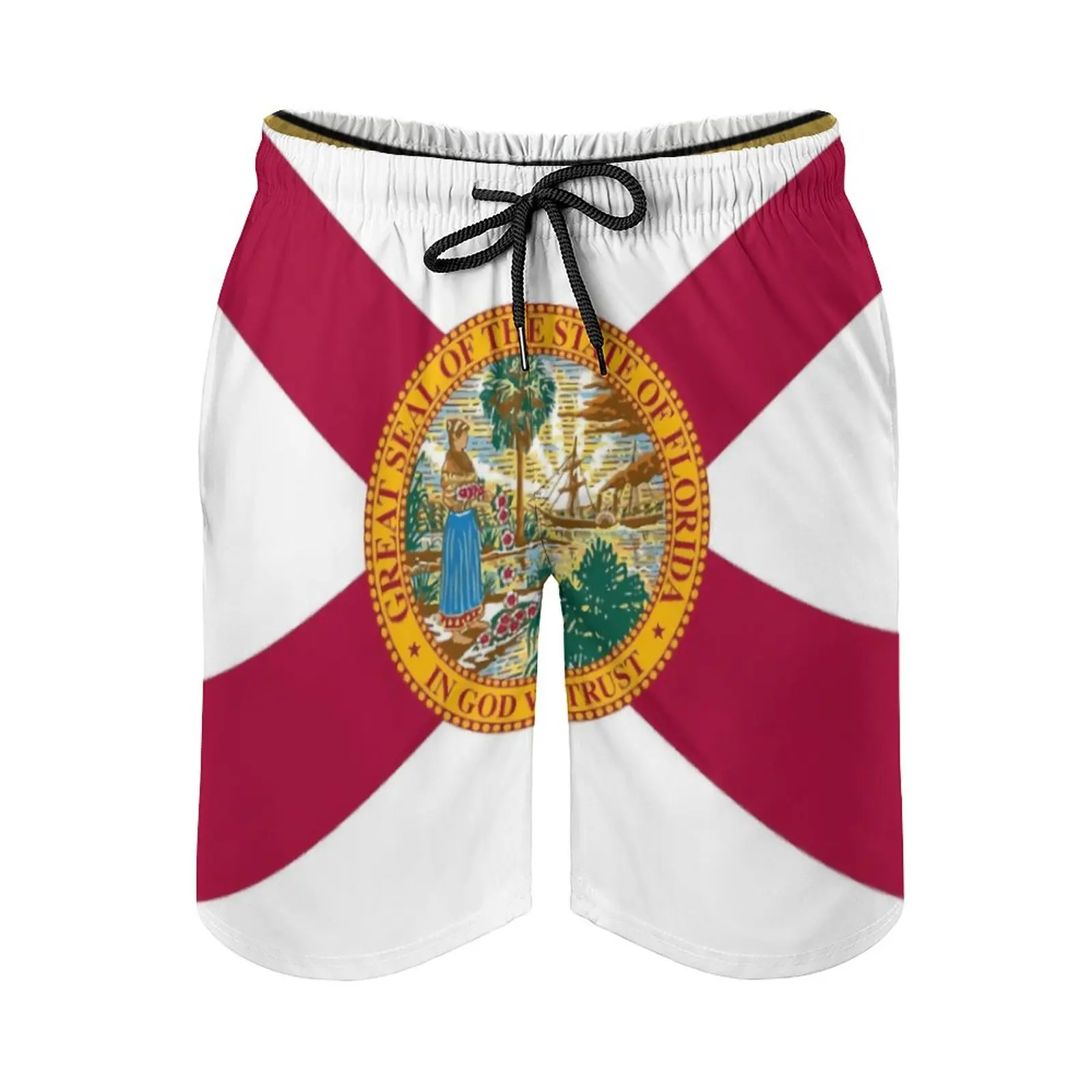 

Anime Men's Beach Shorts Florida State Flag Stickers, Gifts & Products Loose Elastic Beach Graphic Vintage Hawaii Pants Casual A