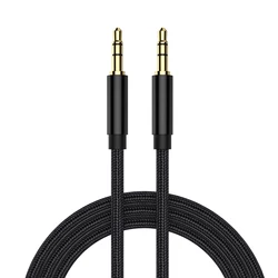 Premium Quality 3.5mm Male - to - Male Aux Audio Cable for Phone, Headphone, Speaker, and Laptop (Black)