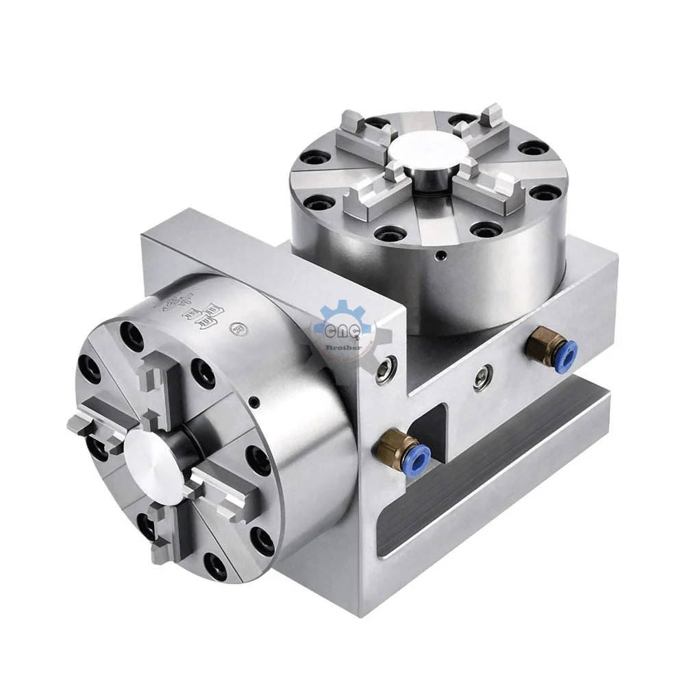 

D100 EDM Pneumatic double-head horizontal-vertical double-head manual chuck ER Interface CNC Carving Machine Steel Parts