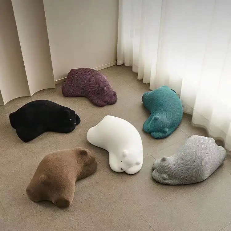 잠자는 곰 북유럽 레이지 소파 동물 좌석 크리에이티브 북극곰 어린이 의자, 연예인 누워 곰 등받이 베개 거실