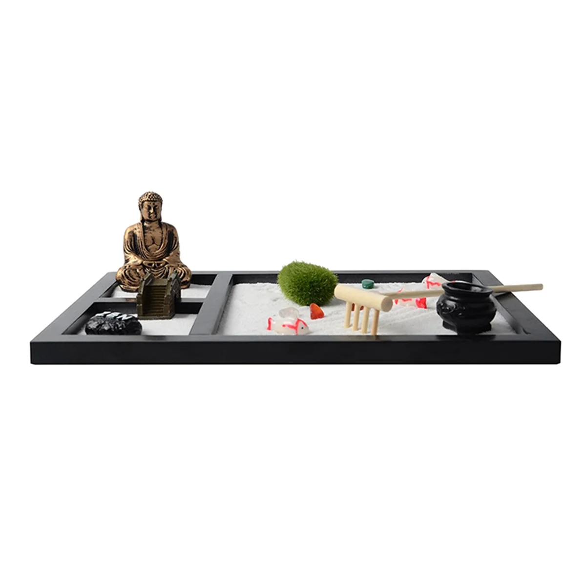 BAAU Japanese ZenGarden Kit for Desk-Relaxing Sand Box Set with Accessories for Office Tabletop Decor and MeditationGift