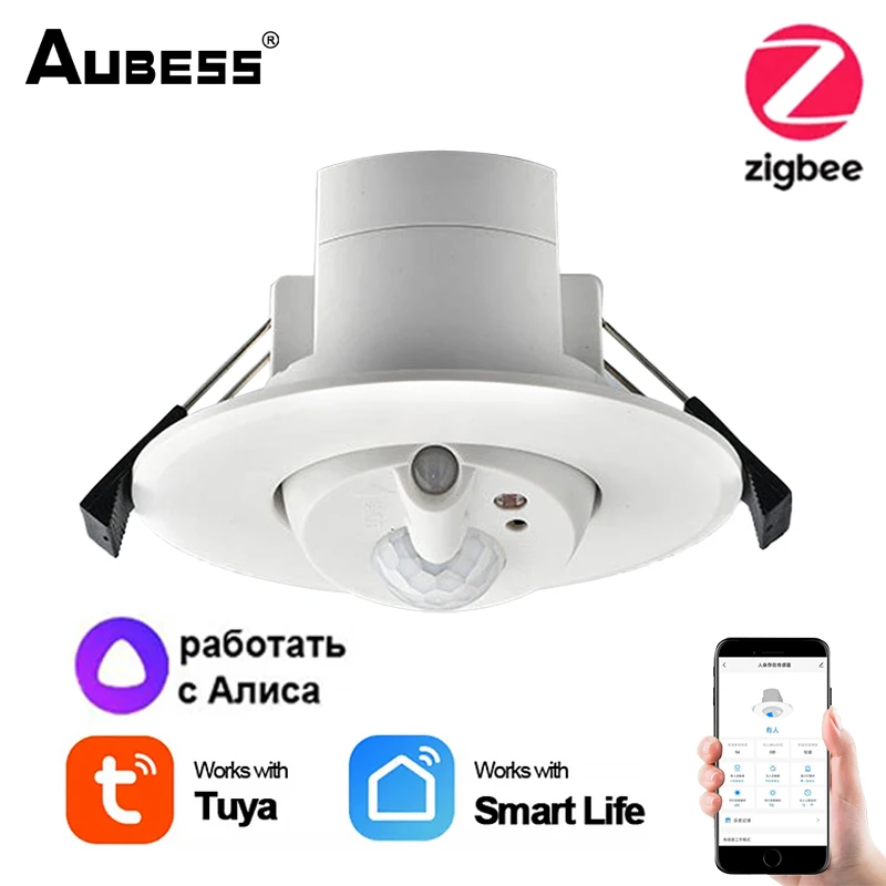 Датчик движения Aubess Tuya Smart Zigbee PIR детектор человеческого тела Интеллектуальный